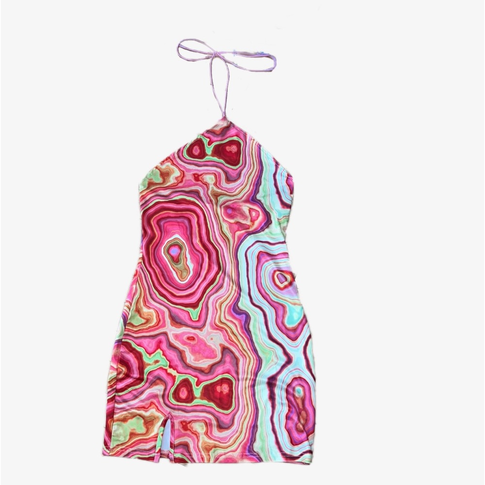 Summer mini halter dress